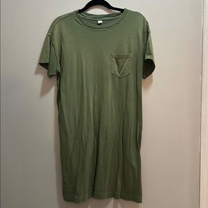 Green T-Shirt Dress with Pocket